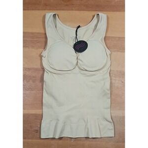 Woman Ocean Women's Classic Fit Shaper Stretch Beige Camisole Tank Top Size M